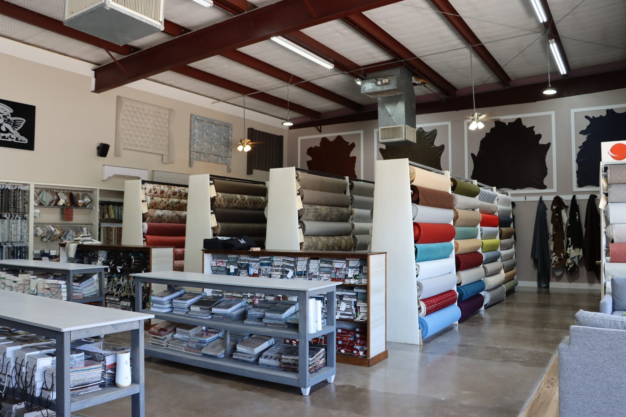 Inside the Angel's fabric showroom